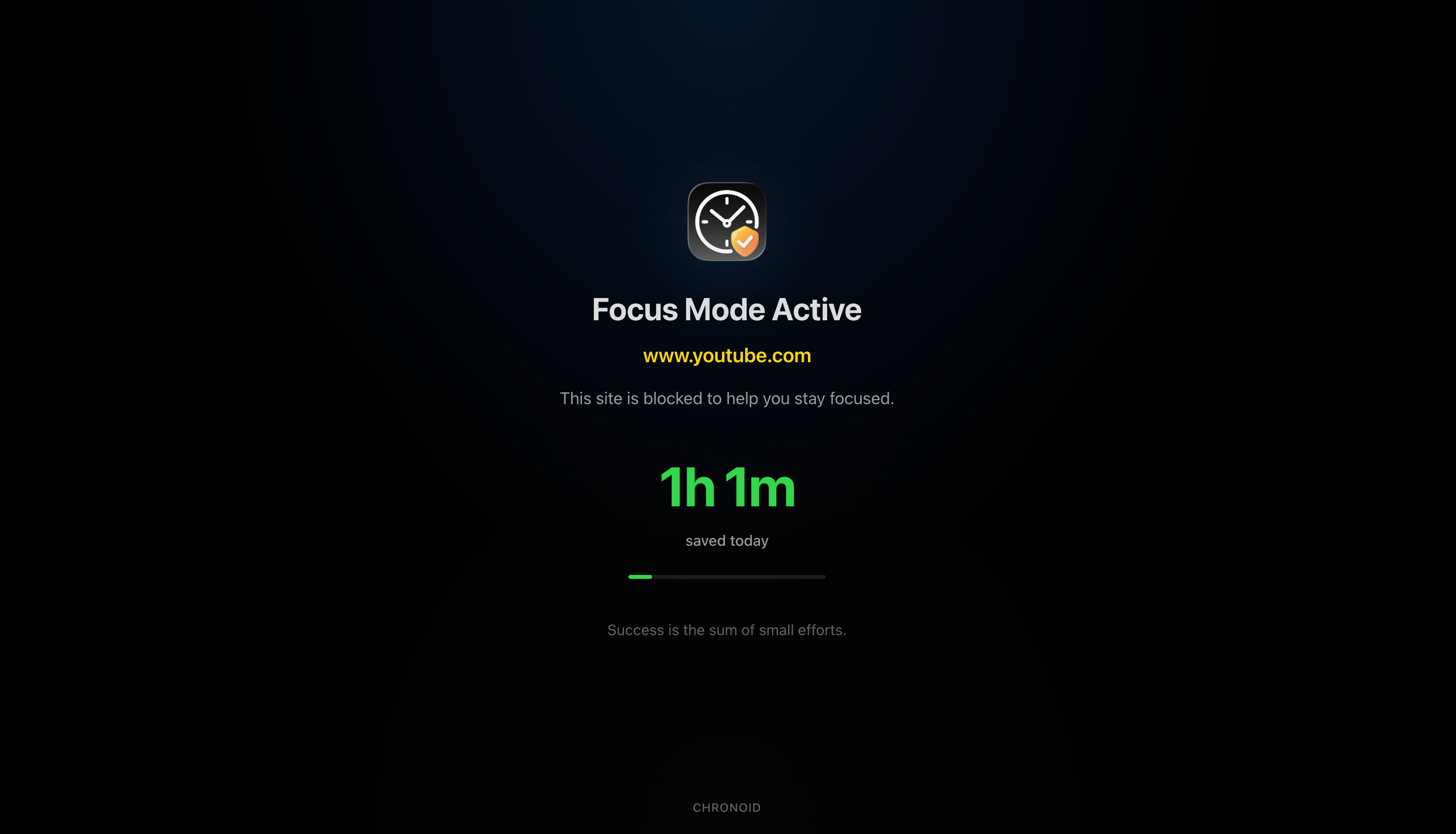 Blocked Site Example - Shows what happens when you try to visit a blocked website