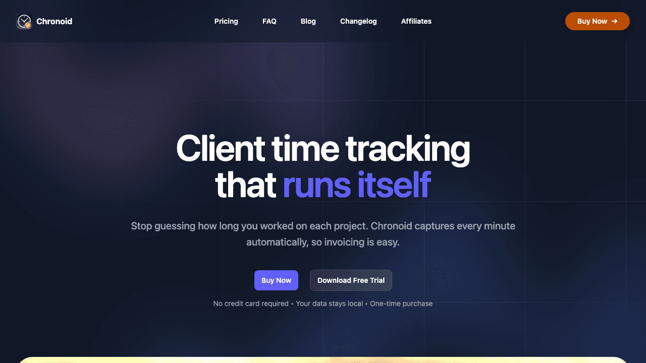 Chronoid automatic time tracking for Mac