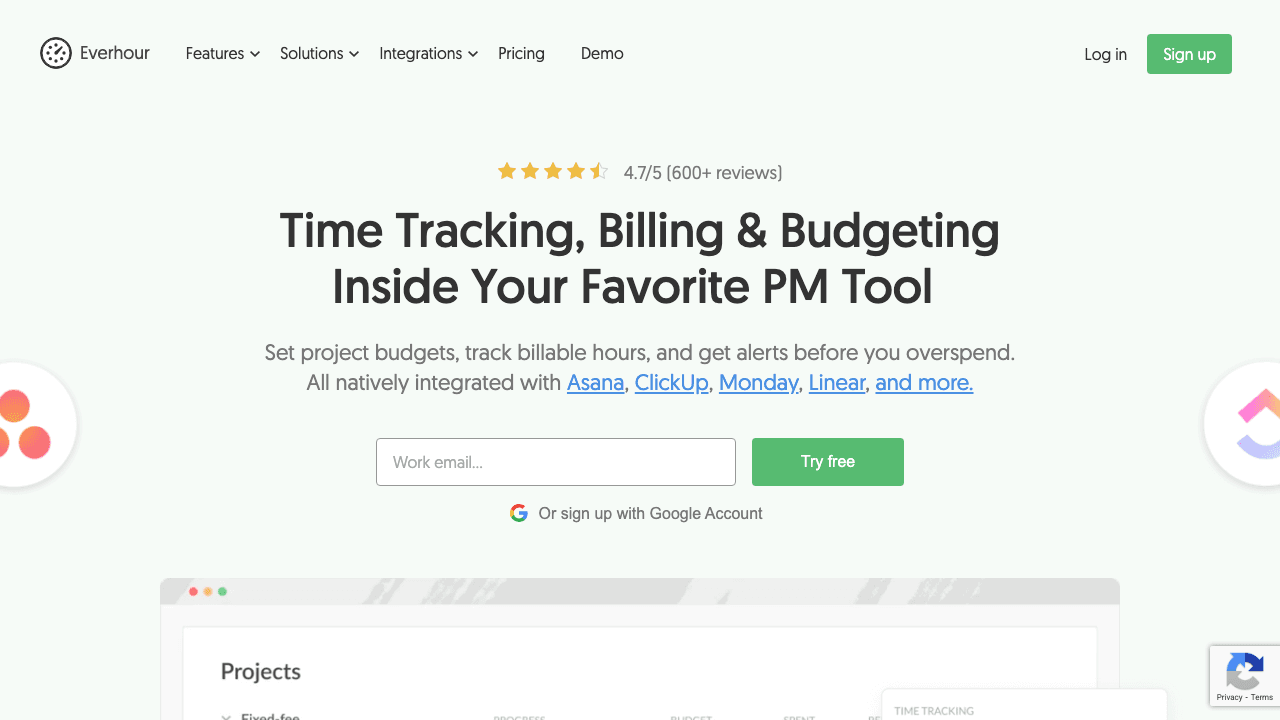 Everhour time tracking integration