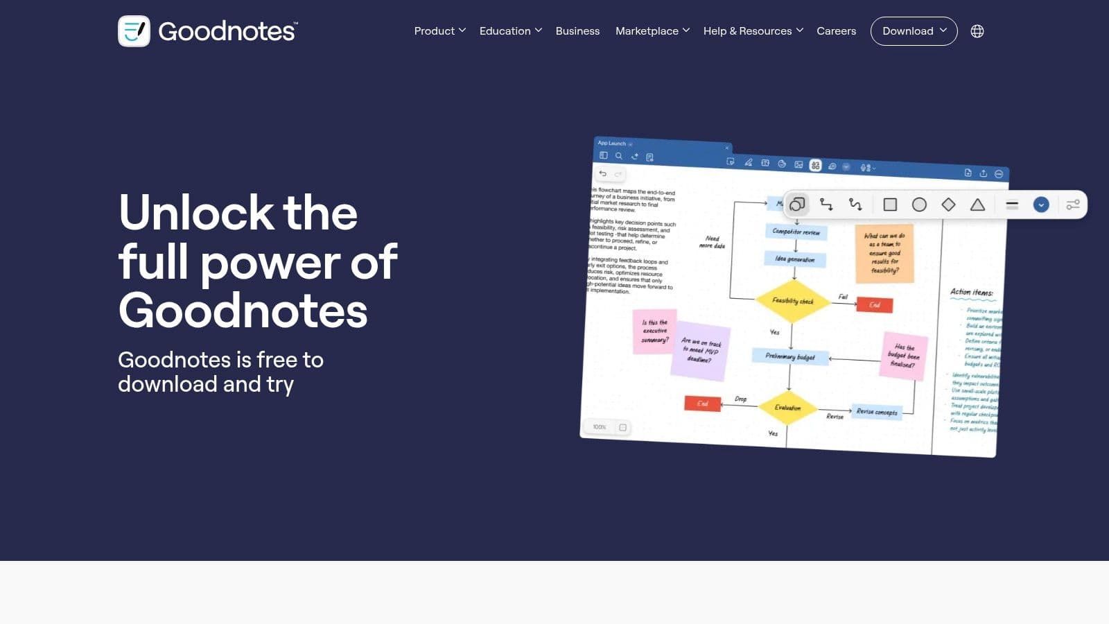 Goodnotes handwriting interface