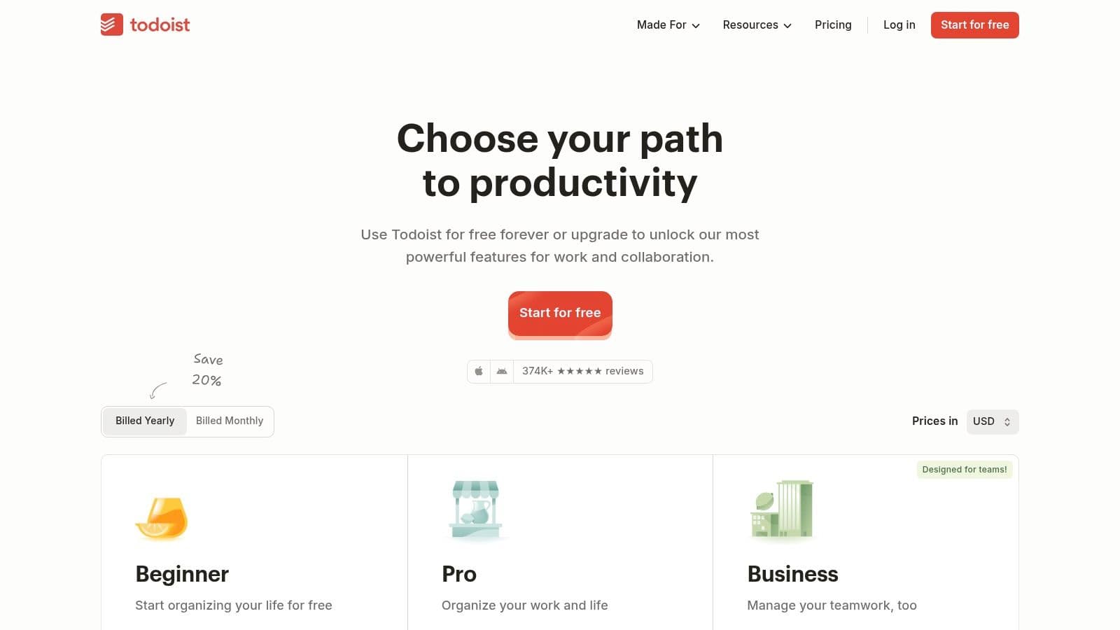 Todoist task management interface