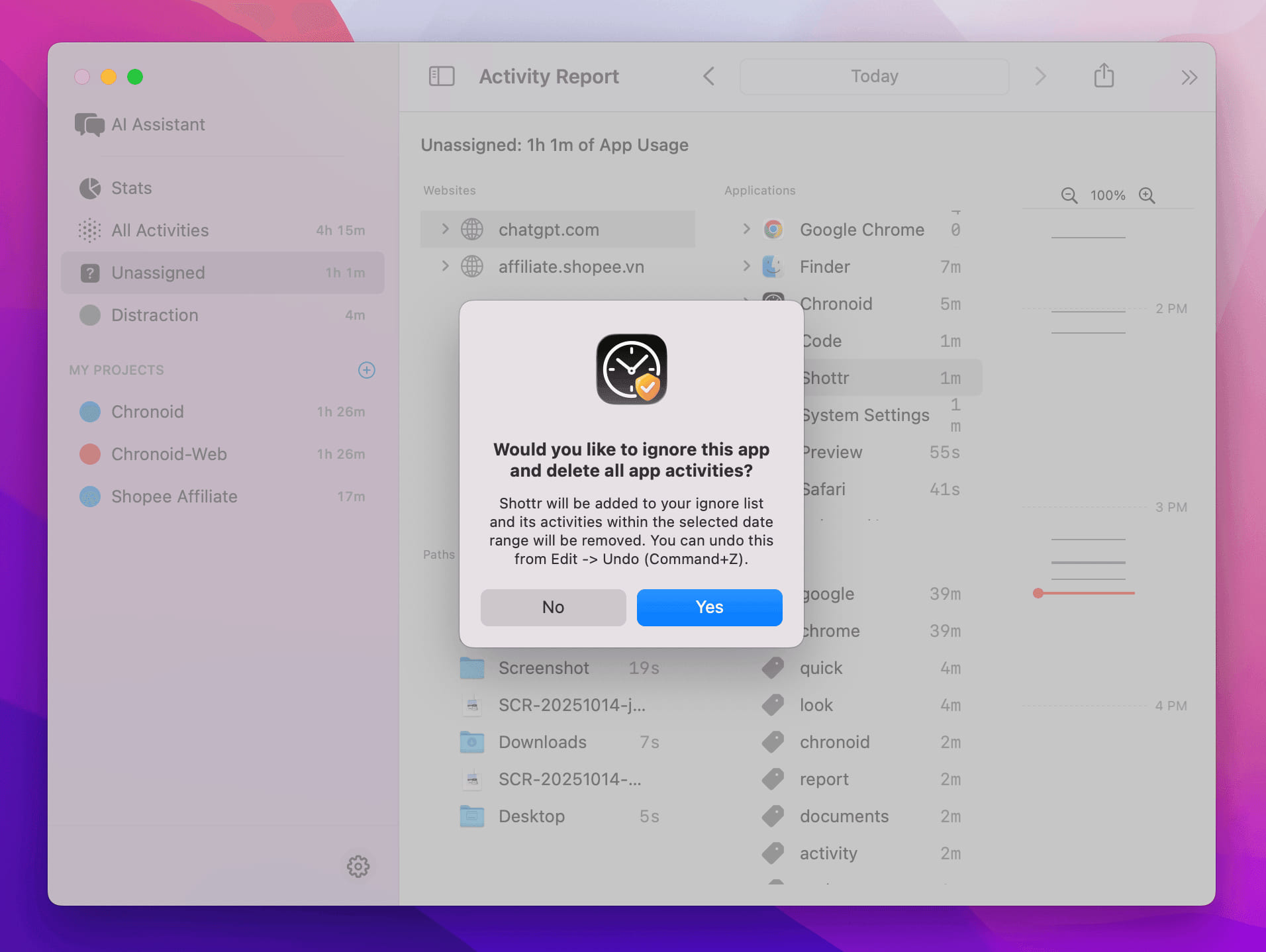 Confirm Ignore App