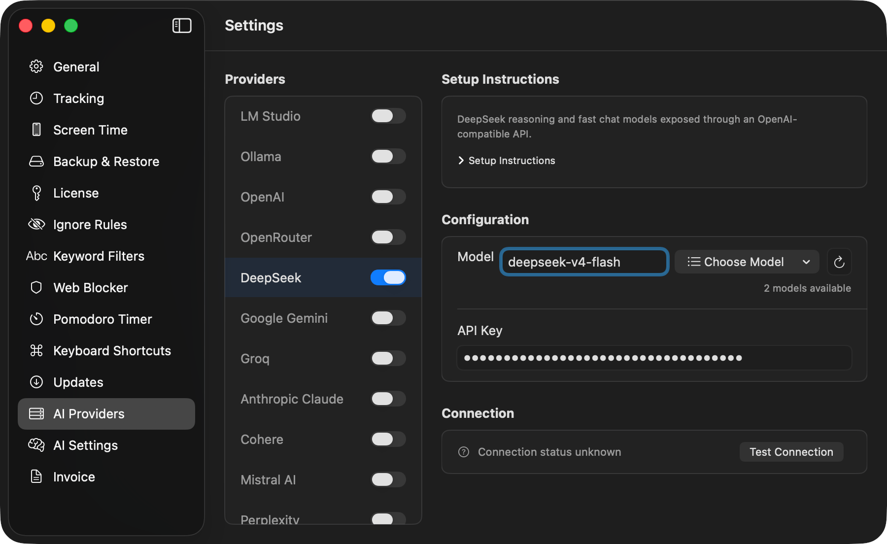 Provider settings