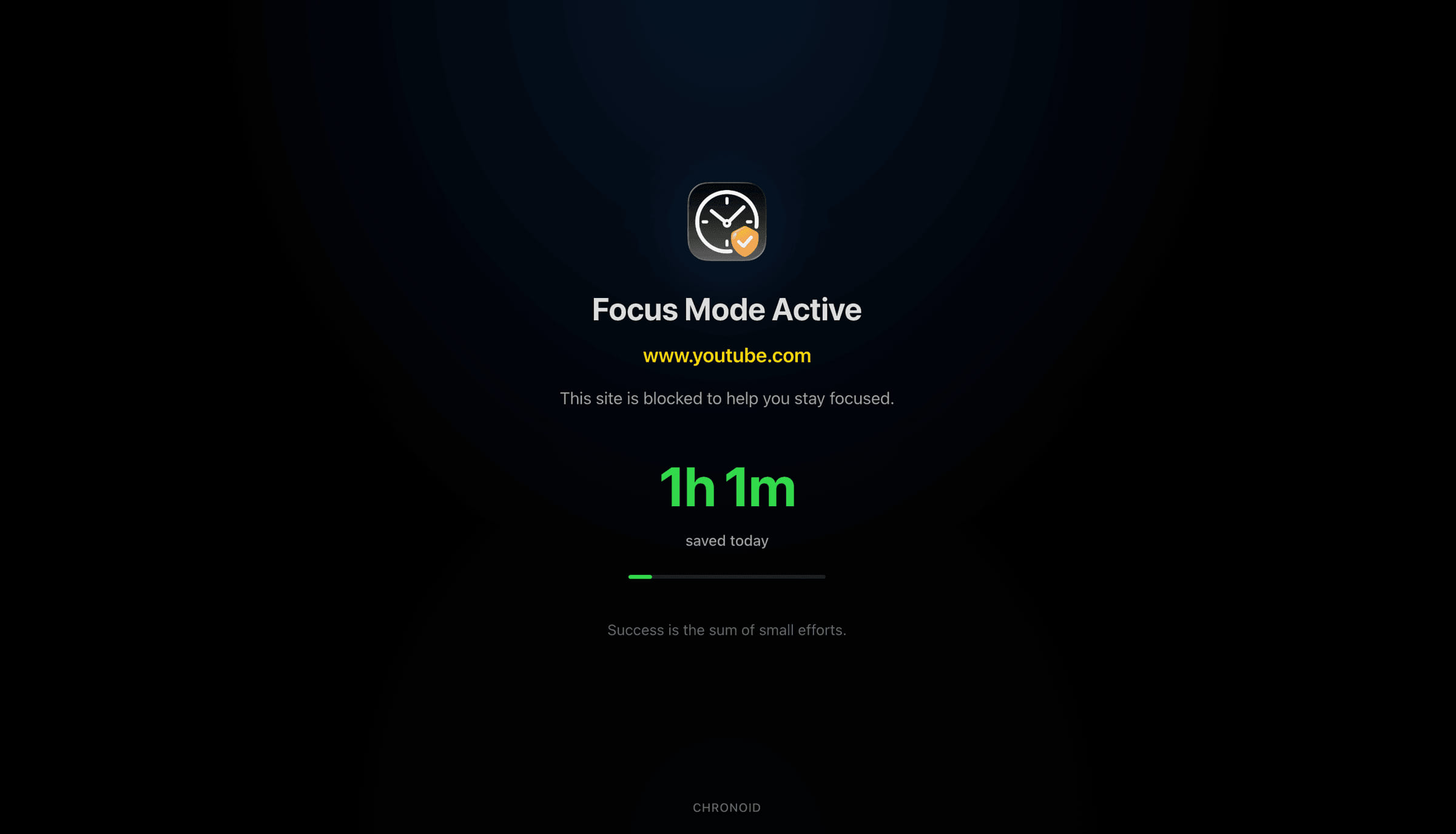 Blocked Site Example - Shows what happens when you try to visit a blocked website