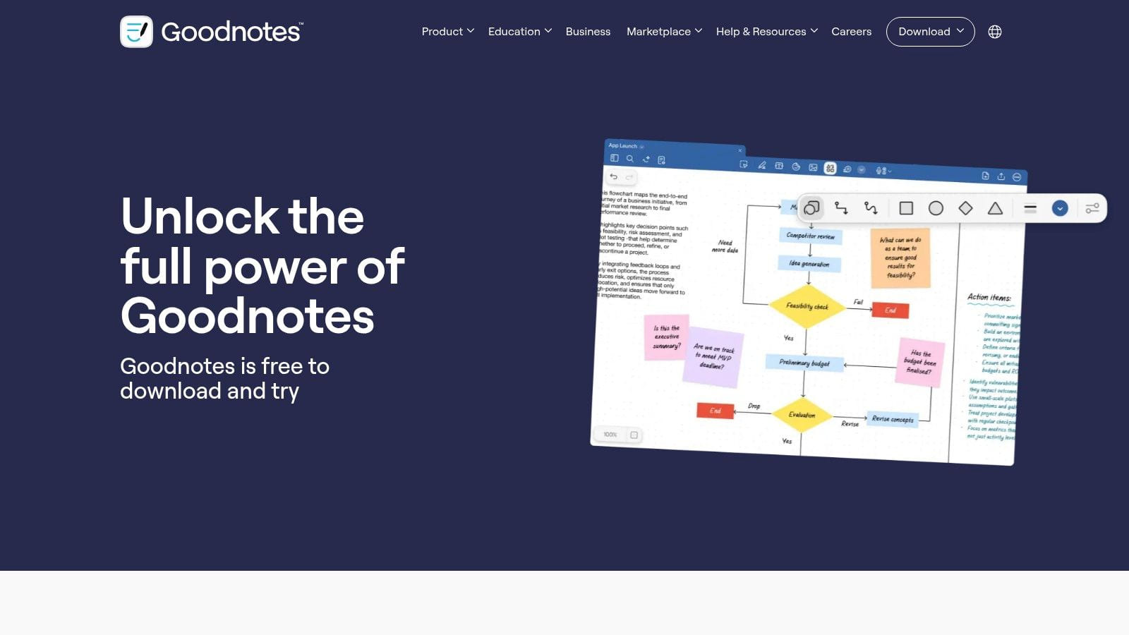 Goodnotes handwriting interface