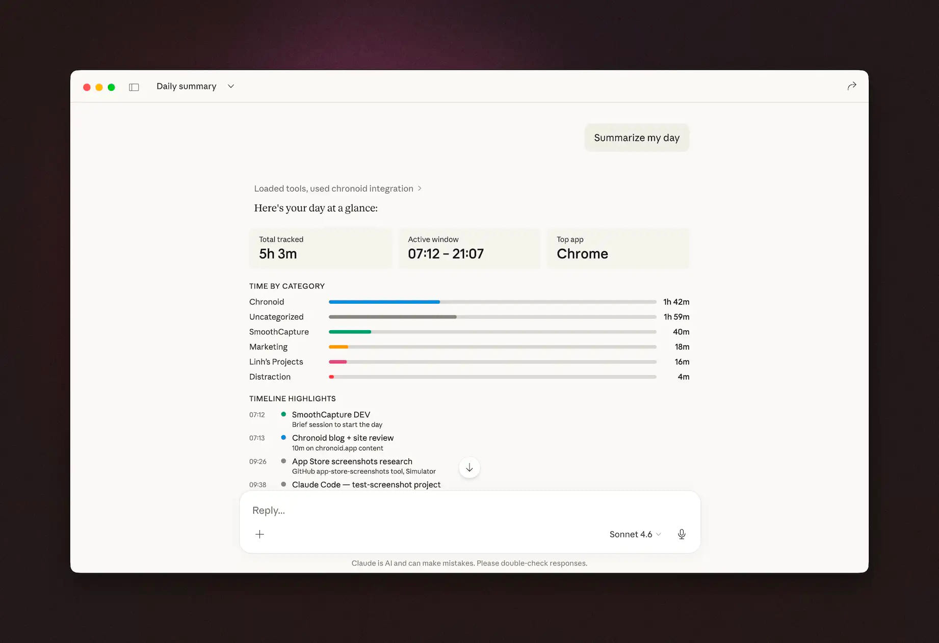Chronoid MCP Server and Apple Intelligence: Talk to Your Time Data
