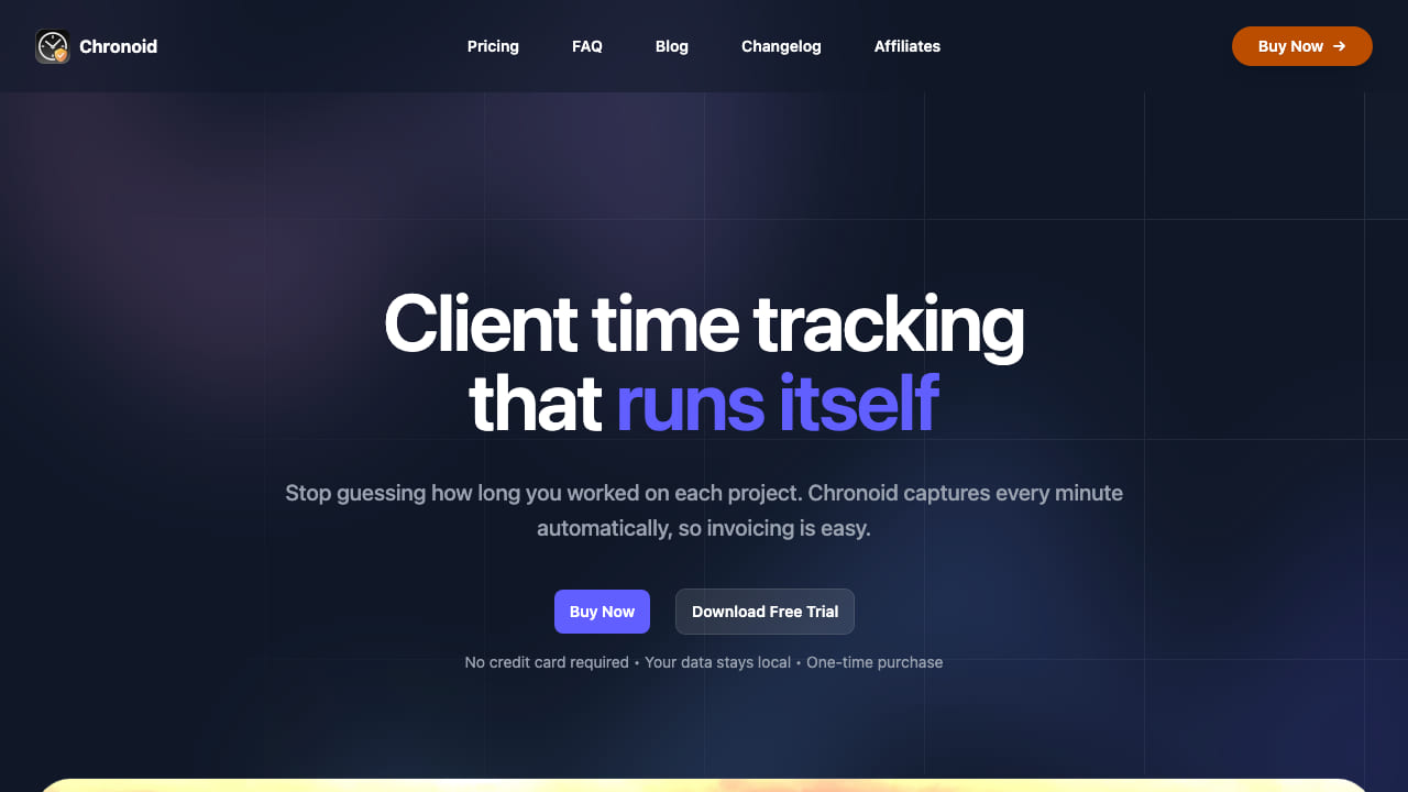 Chronoid automatic time tracking for Mac