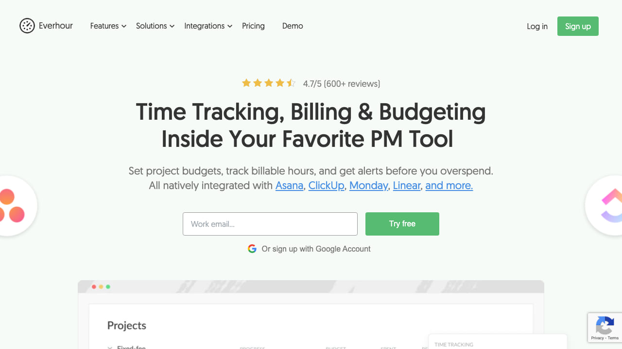 Everhour time tracking integration